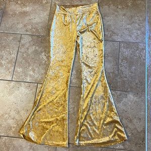 Velvet bell bottom leggings